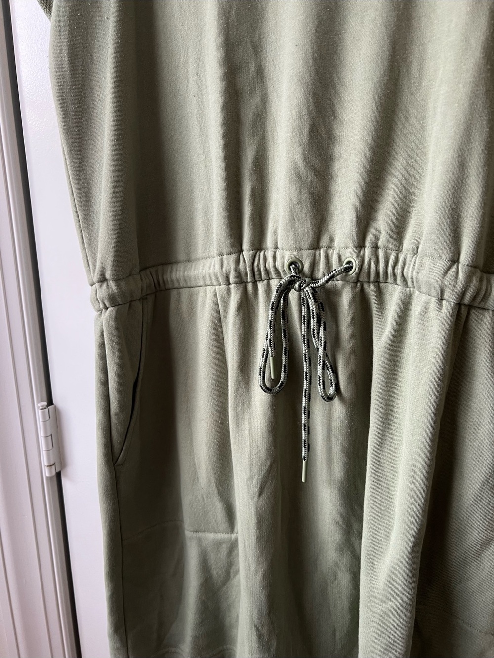 LOU & GRAY Cozy Terry Sage Green Mini Pocket Dress - Picture 4 of 4